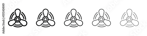 Boat screw icon Outline and flat style designs