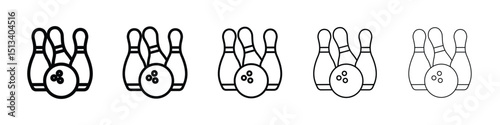 Bowling icon Outline and flat style designs
