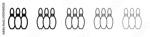 Bowling pins icon Outline and flat style designs