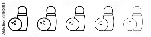 Bowling icon Outline and flat style designs