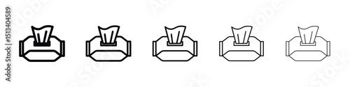 Box tissue icon Outline and flat style designs