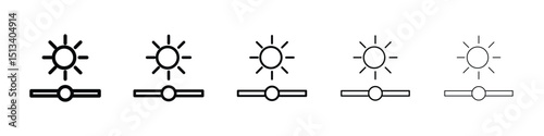 Brightness icon Outline and flat style designs