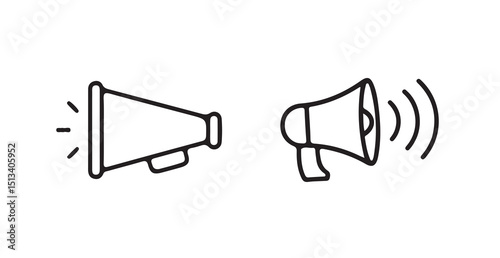 Rounded Outline Megaphone for Communication and Outreach