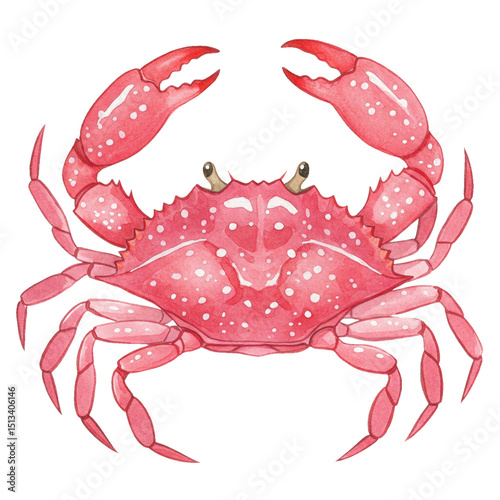 red crab on white background
