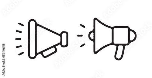 Icon of Hand-Held Megaphone in Outline Style for Campaigns