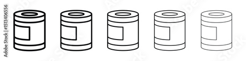 Can food icon Outline and flat style designs