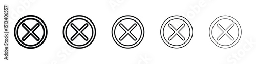 Cancel icon Outline and flat style designs