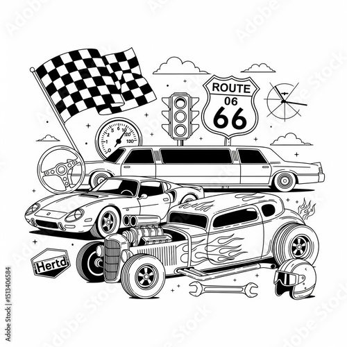 retro car vector illustration