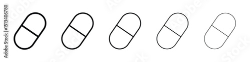Capsules icon Outline and flat style designs