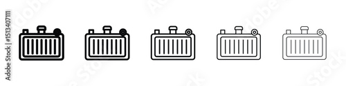 car radiator icon Outline and flat style designs