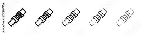 Car seat belt icon Outline and flat style designs