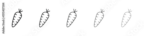 Carrot icon Outline and flat style designs