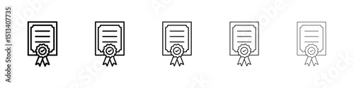 Certificate icon Outline and flat style designs