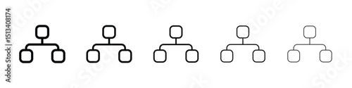 Chart tree icon Outline and flat style designs