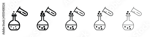 Chemical test icon Outline and flat style designs