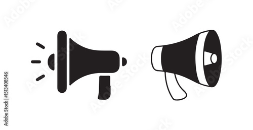 Minimal Megaphone Icon with Sound Indicators for Public Speaking