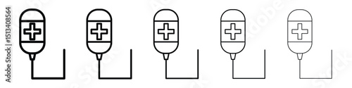 Chemotherapy icon Outline and flat style designs