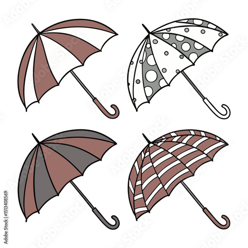 vector illustration of umbrellas