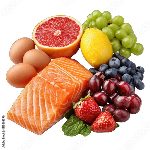 Assorted fresh produce and protein