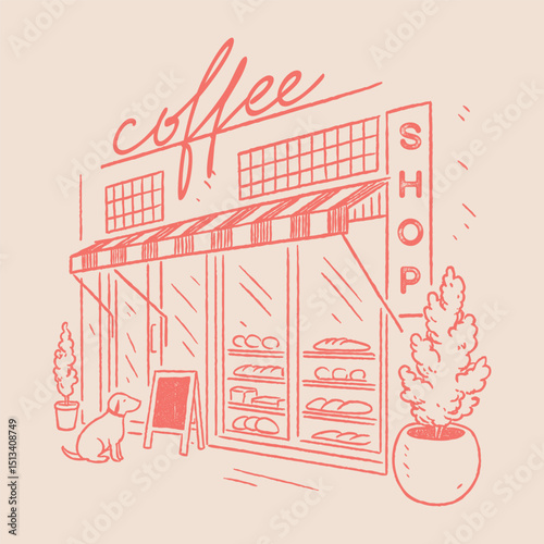 vintage street cafe illustration with typography, French street cafe with table and chairs vector sketch, Paris street cafe illustration with typography, vintage t shirt graphic print design