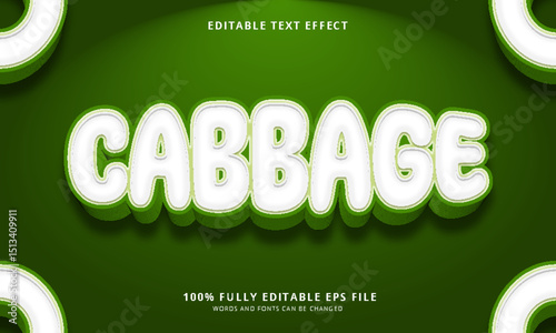 Cabbage text style editable text effect