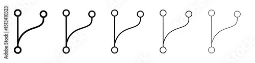 Code branch icon Outline and flat style designs