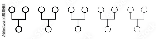 Code Fork icon Outline and flat style designs