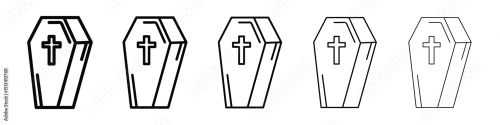 Obraz premium Coffin icon Outline and flat style designs