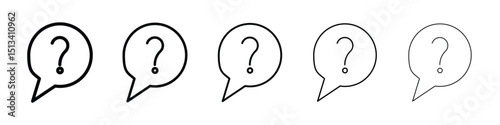 Comment question icon Outline and flat style designs