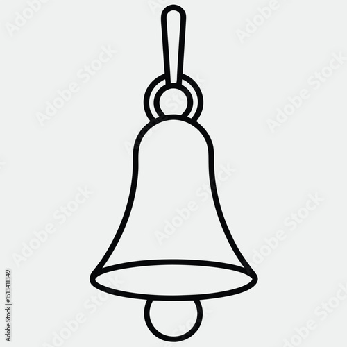 line art of a bell on the white background.1.eps