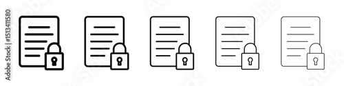 Confidential icon Outline and flat style designs