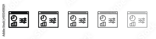 Control panel icon Outline and flat style designs