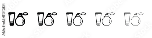 Cosmetics icon Outline and flat style designs