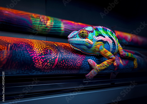color office printer large format poster ploter chameleon animal