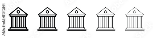 Court icon Outline and flat style designs