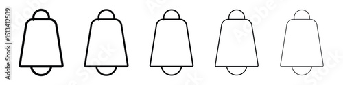 Cowbell icon Outline and flat style designs