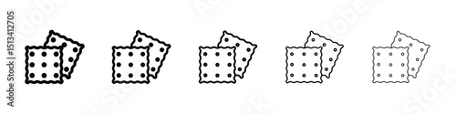 Crackers icon Outline and flat style designs