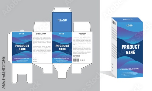 Syrup packaging Box Brand Syrup Medicine Packaging vector illustration or white color theme with background.