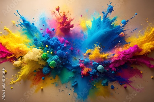 Minimalist Pastel Paint Splash Background on Light Canvas Texture – High-Resolution Abstract Design

