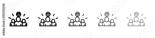Customer retention icon Outline and flat style designs