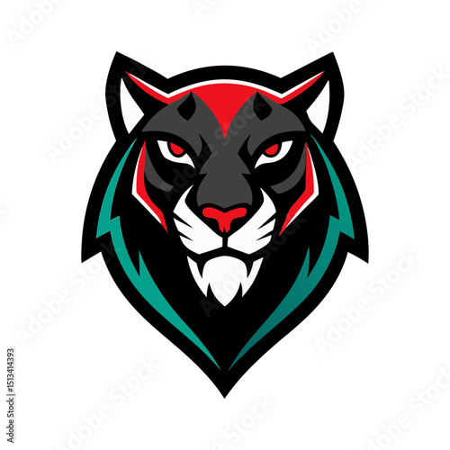 stylized jaguar head mascot logo in esports style vector