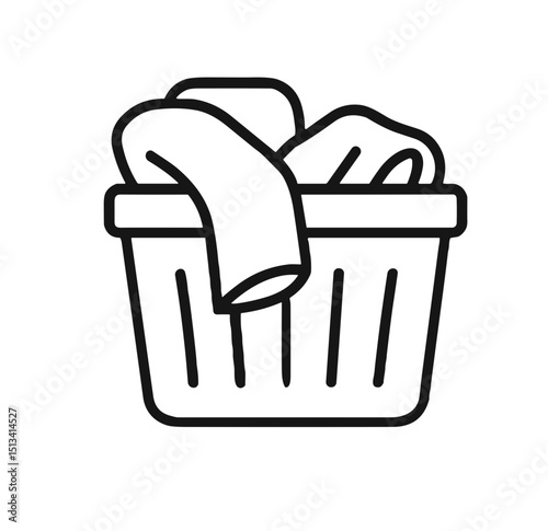 Laundry basket filled with clothes for washing, concept of children's day  