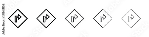 Directions icon Outline and flat style designs