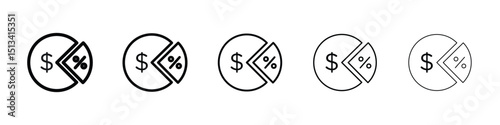 Dividend icon Outline and flat style designs