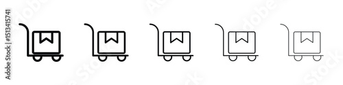 Dolly flatbed icon Outline and flat style designs