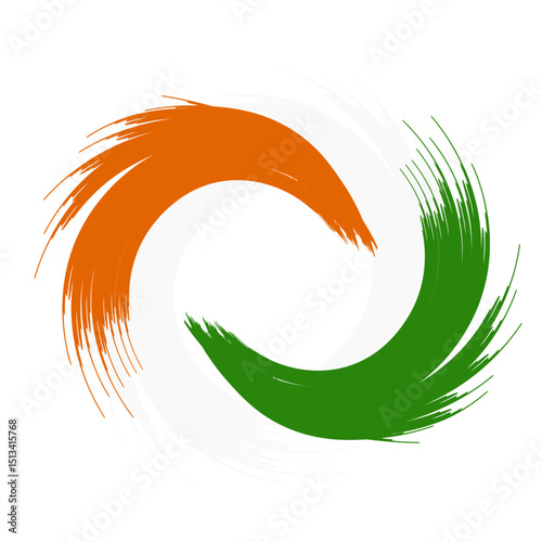 Dynamic Tricolor Brush Strokes for Indian Independence Day