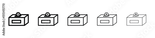 Donate icon Outline and flat style designs