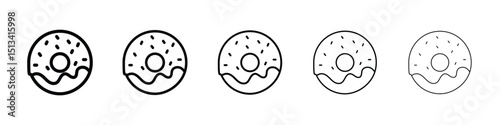 Doughnut icon Outline and flat style designs