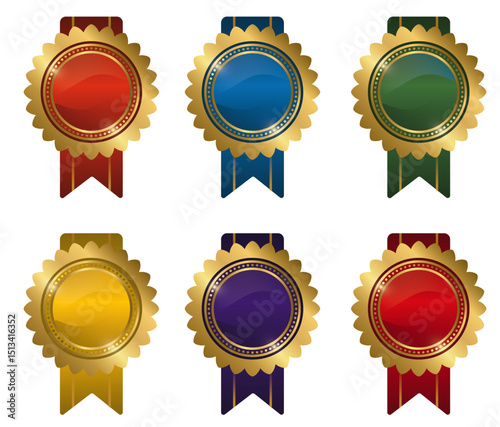 "Vector illustration of a medal design representing achievement, award, or ranking, in flat or line style, ideal for use in sports, competitions, certifications, gaming, education, and success-related
