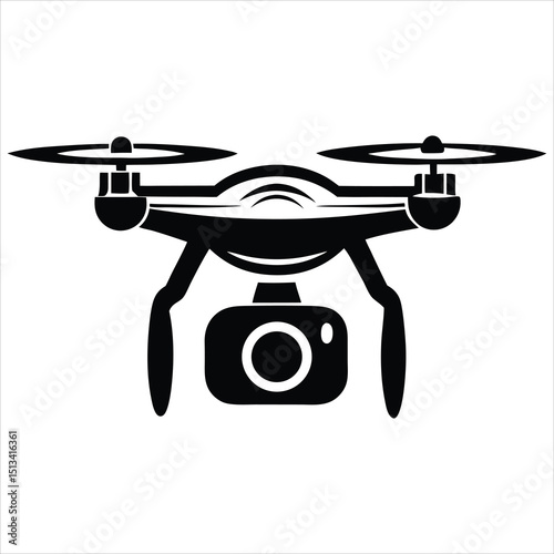 Drone silhouette illustration, Drone silhouette vector bundle illustration, Drone silhouette, Drone with camera, Drone Aerial Black Silhouette Icon, Vector black-white silhouette icon and Flying Drone